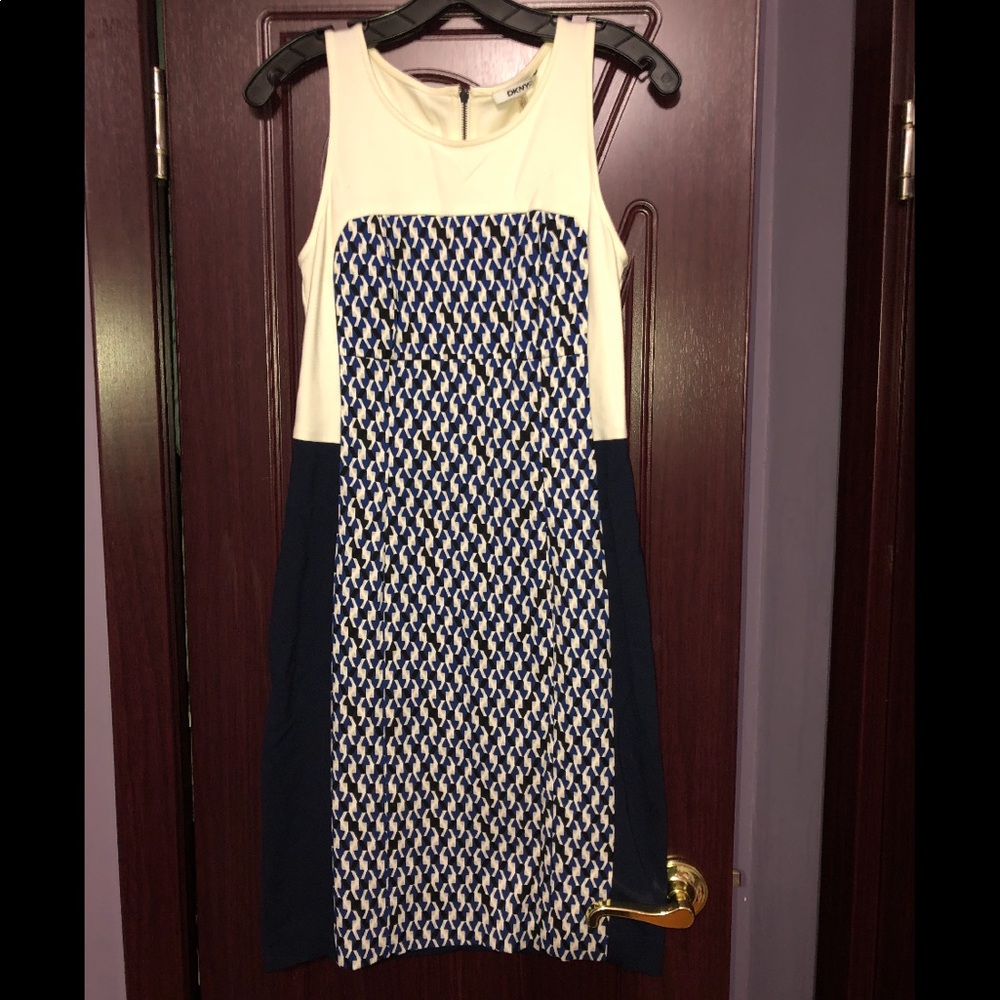 Fancy Blue And White Designed Dress